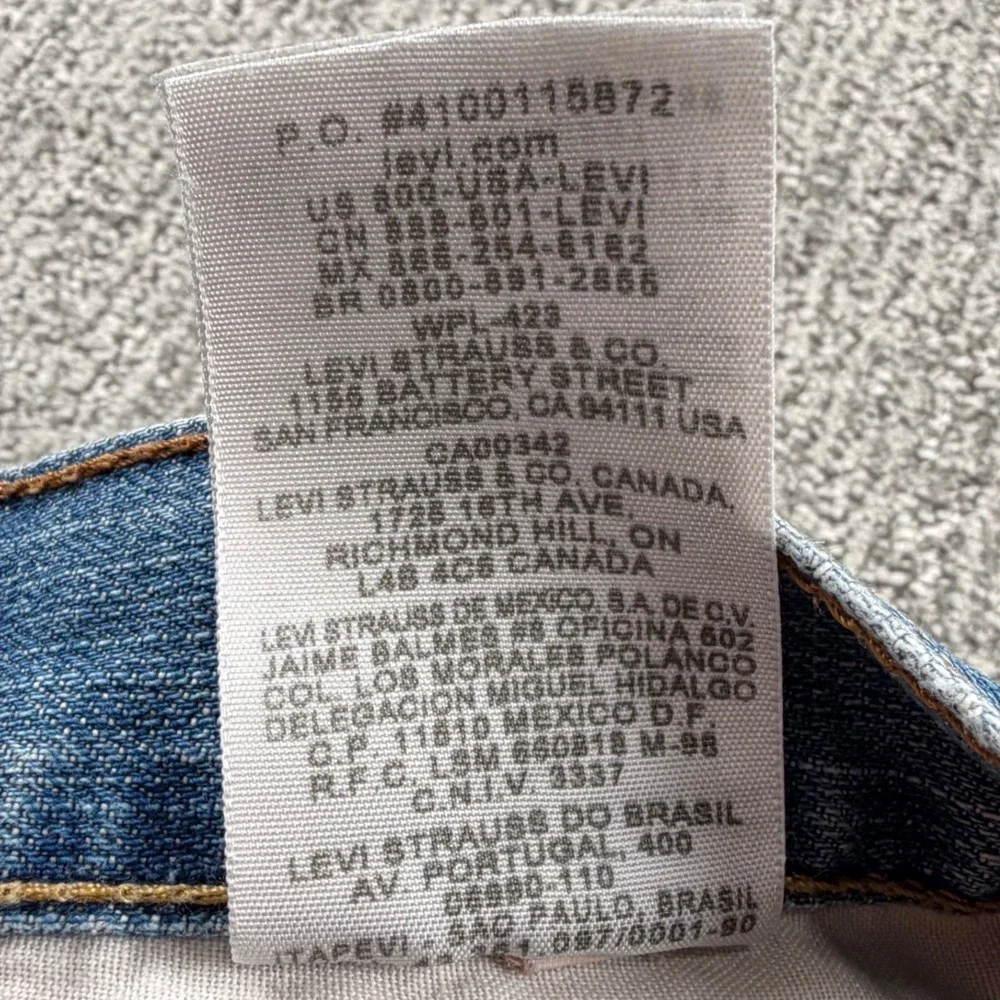 Levi's 527 Bootcut Jeans Mens 36x32 Blue Denim Distressed Medium Wash